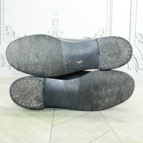 *Unbranded Black Leather Pull On Almond Toe Tall Boots Size 7 B - Picture 8 of 8